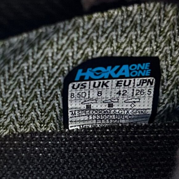 NEW Hoka Speedgoat 5 Gore-Tex Spikes Trail Running Hiking Shoes Size 8.5 D Black main image 7